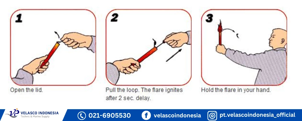 Cara Menggunkan red hand flare_velasco Indonesia Persada