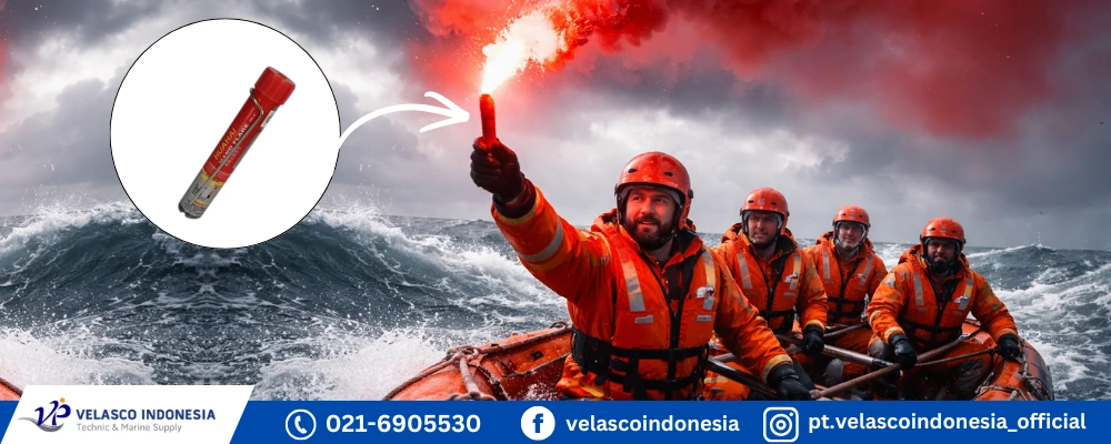 Red Hand Flare Alat Sinyal Darurat Penting di Kapal