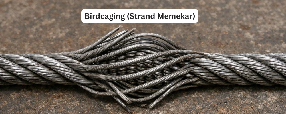 wire rope Birdcaging (Strand Memekar)