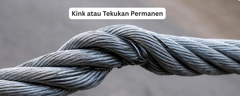 wire rope Kink atau Tekukan Permanen