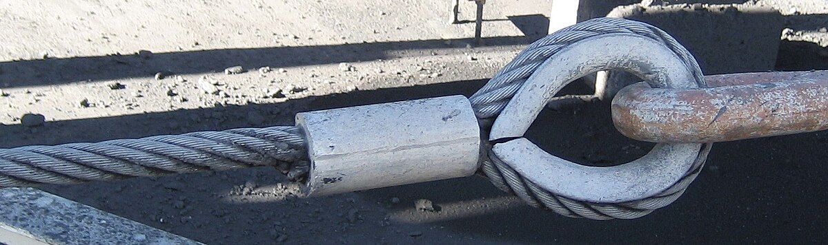 Wire rope with thimble and ferrule Wire rope with thimble and ferrule