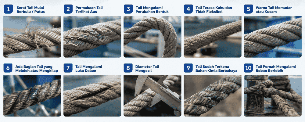 Jenis Kerusakan Tali kapal