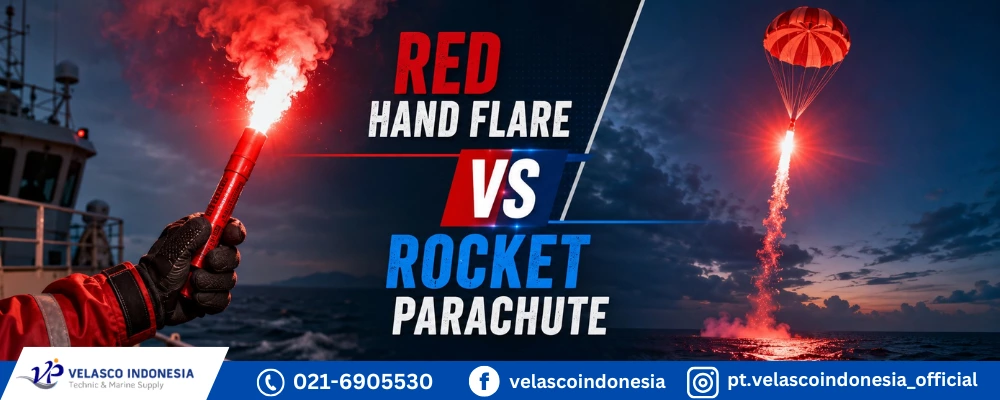 Red Hand Flare vs Rocket Parachute Fungsi, Cara Kerja, dan Penggunaannya
